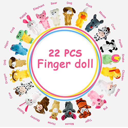 Sealive 22 pcs Plush Animals Finger Puppet Toys - Mini Plush Figures Toy Assortment for Kids, Soft Hands Finger Puppets Game for Autistic Children, Great Family Parents Talking Story Set - Image 3