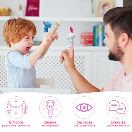 Sealive 22 pcs Plush Animals Finger Puppet Toys - Mini Plush Figures Toy Assortment for Kids, Soft Hands Finger Puppets Game for Autistic Children, Great Family Parents Talking Story Set - Image 2