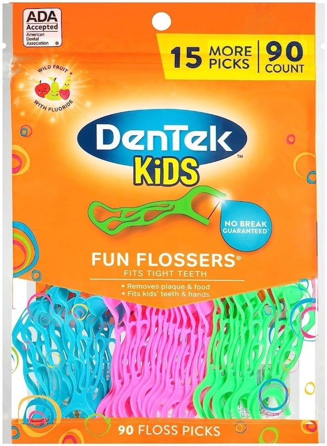 DenTek Kids Fun Flossers, Wild Fruit, 90 Count - Image 3