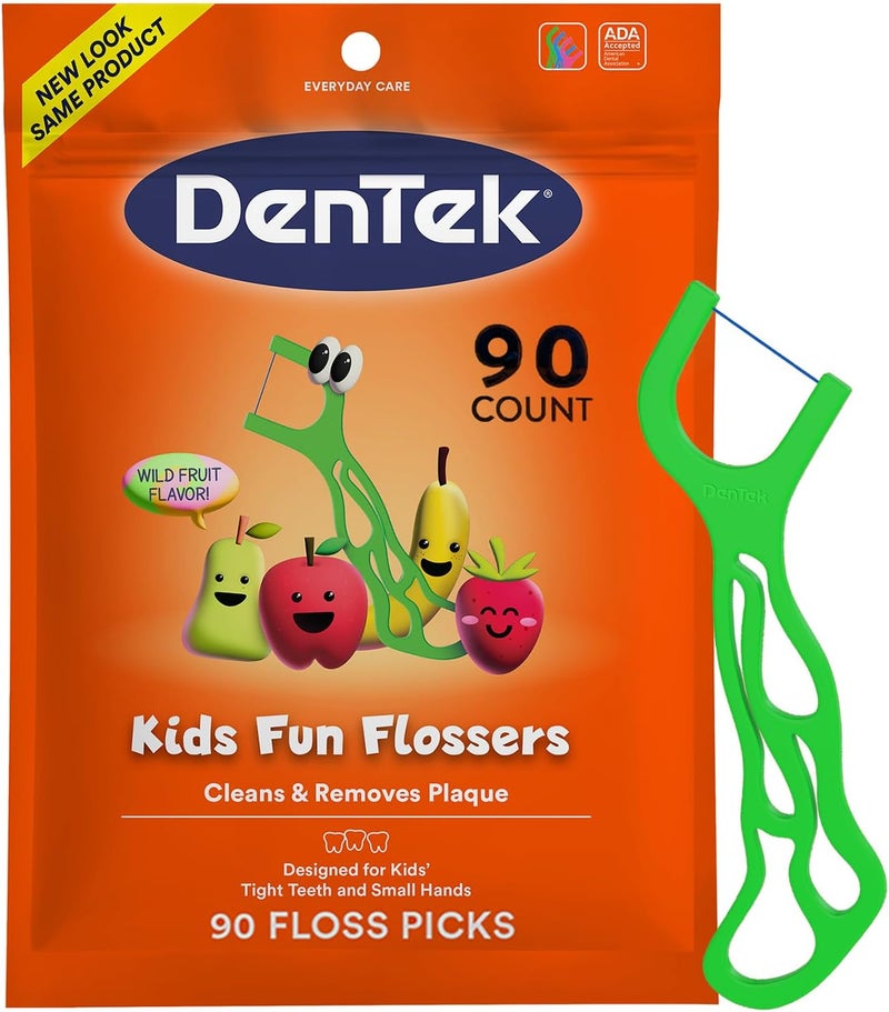 DenTek Kids Fun Flossers, Wild Fruit, 90 Count - Image 1