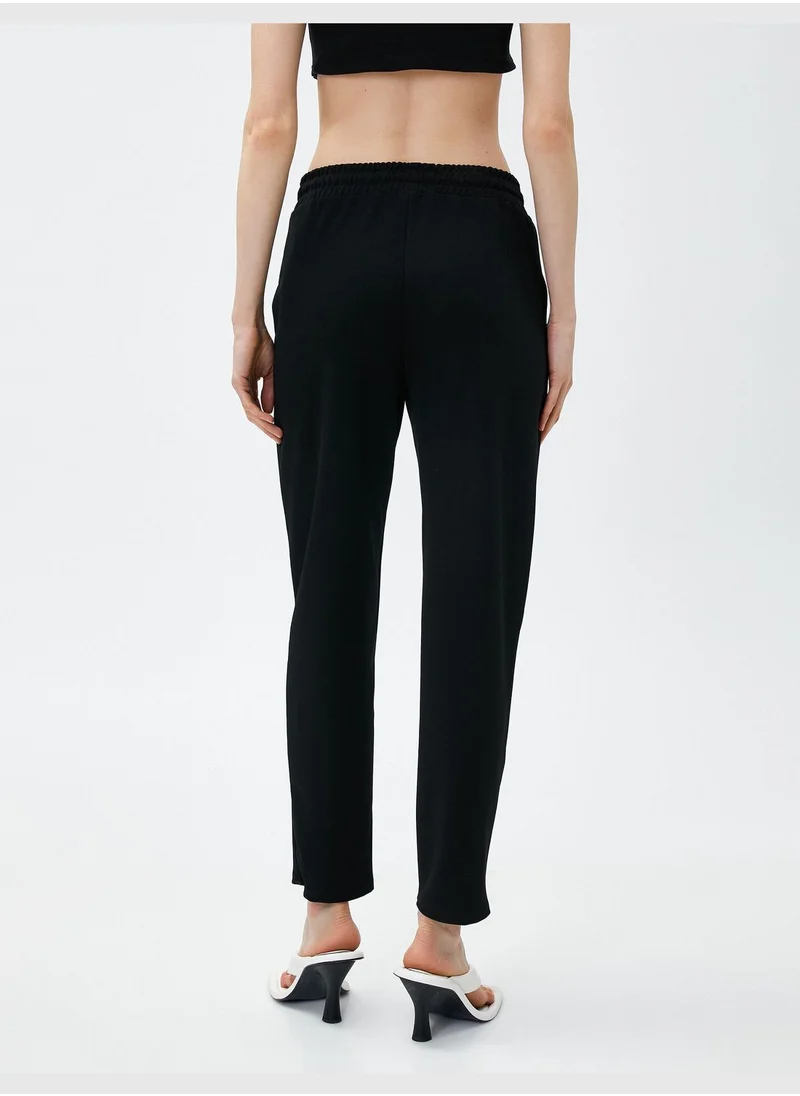 KOTON Slim Leg Sweatpants Ribbed Drawstring