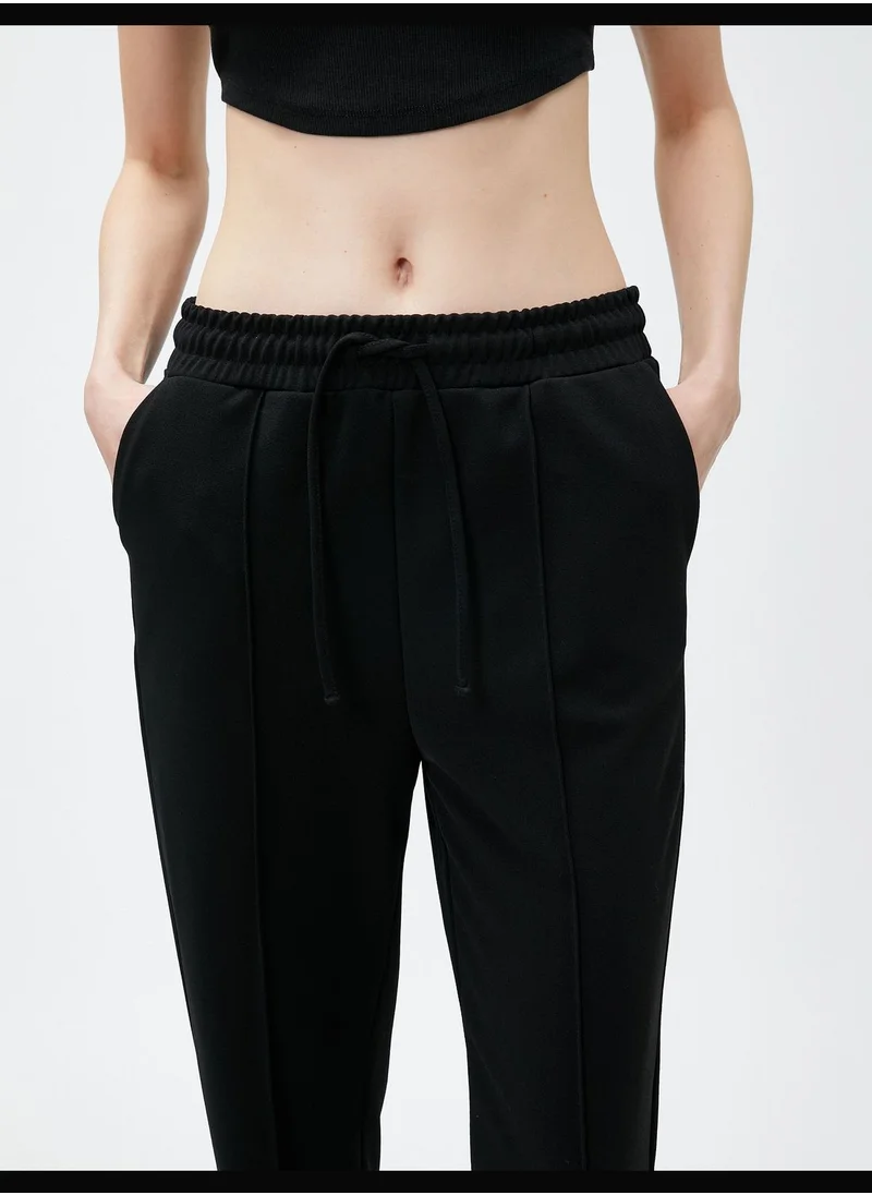 KOTON Slim Leg Sweatpants Ribbed Drawstring