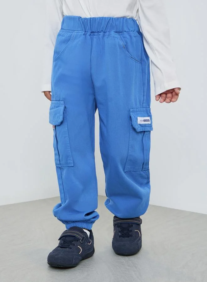 Styli Boys Cotton Elastic Hem Cargo Joggers