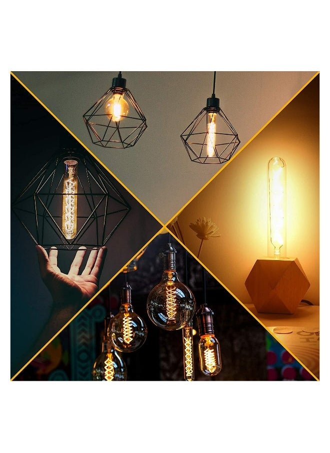 ماركة غير محددة مصابيح LED T30 قابلة للتخفيض، قاعدة E26، 40 واط، تصميم عتيق ضوء أبيض دافئ 2200 ك، ضوء كهرماني، مصابيح خيوط أنبوبية بطول 7.3 بوصة، تصميم مرن ناعم، عبوة من 2  - Image 3