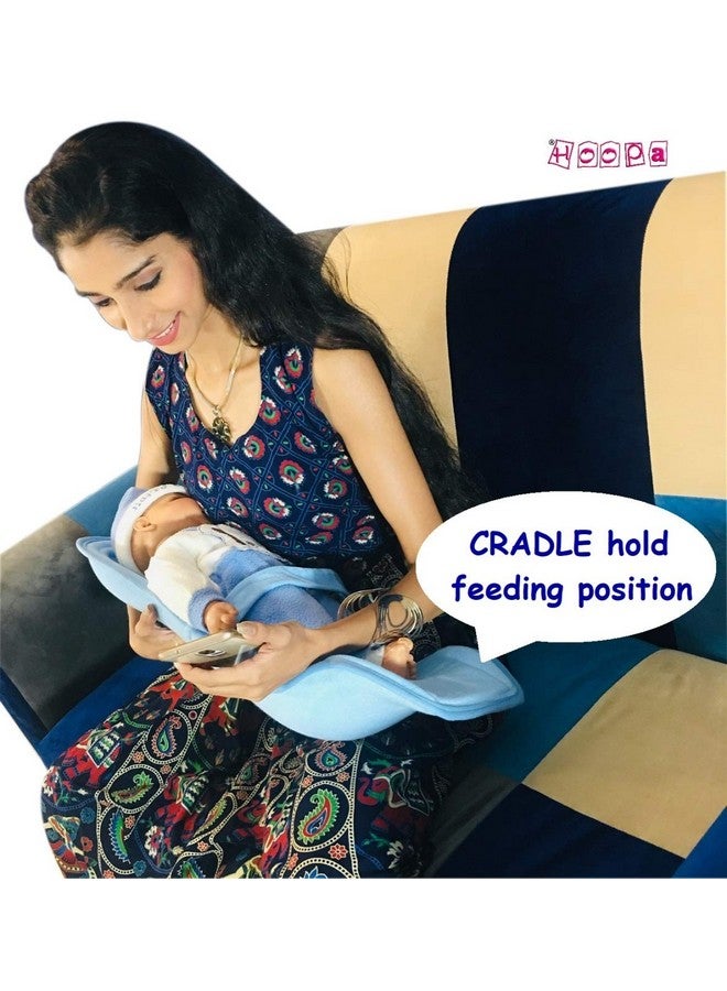 هوبا وسادة رضاعة قطنية باللون الأزرق | وسادة الرضاعة | وسادة الرضاعة | وسادة الرضاعة | حاملة الأطفال | حاملة حديثي الولادة | حاملة متكئة - Image 3