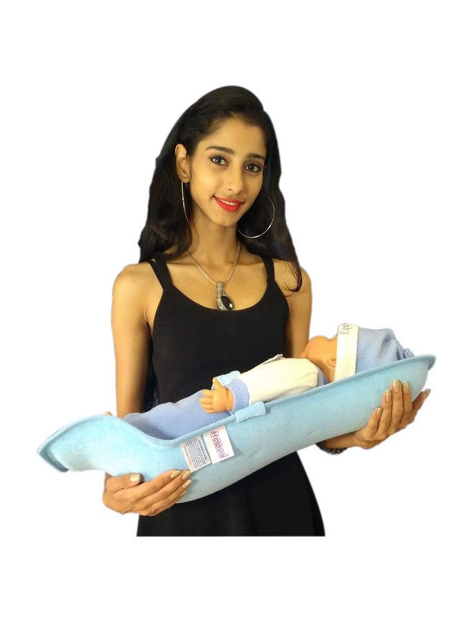 هوبا وسادة رضاعة قطنية باللون الأزرق | وسادة الرضاعة | وسادة الرضاعة | وسادة الرضاعة | حاملة الأطفال | حاملة حديثي الولادة | حاملة متكئة - Image 5