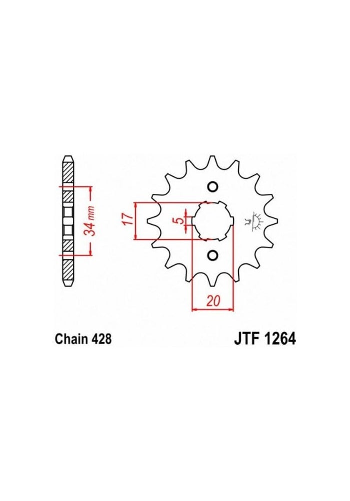 JT Sprockets 17T Steel Front Sprocket - Image 2