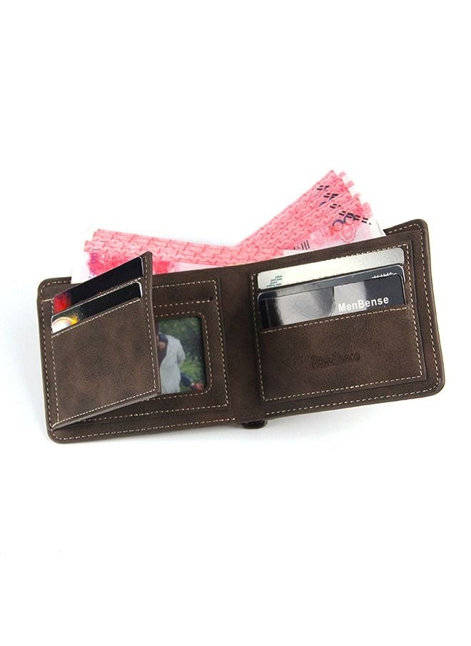 MenBense - Men's Wallet Short Wallet Card Bag Certificate Bag 12*9*2cm - Image 1