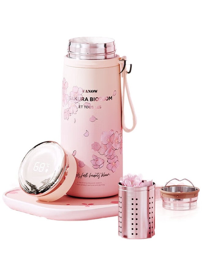 Vanow Valentine'S Day Sakura Insulated Mug Women'S Coffee Cup Ceramic Inner Tea Water Separation Birthday Gift Cup - Image 3