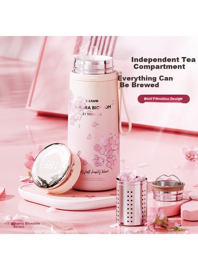 Vanow Valentine's Day Sakura Insulated Mug Women's Coffee Cup Ceramic Inner Tea Water Separation Birthday Gift Cup - Image 2