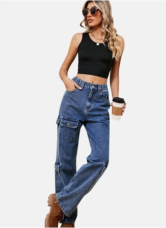 YUNIQEE Blue Straight Fit Jeans