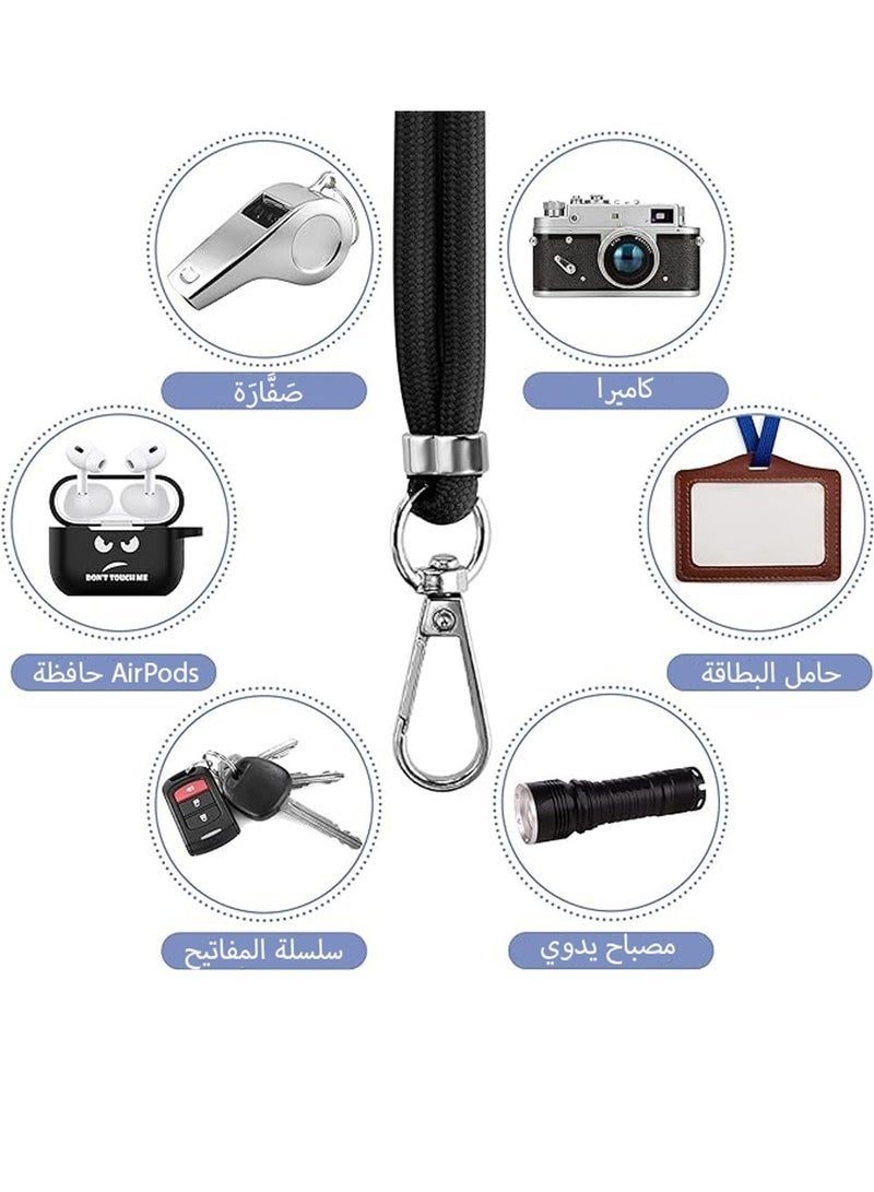 2-Piece Phone Lanyard, Universal Crossbody Phone Lanyard, Multi-Purpose Nylon Patch, Adjustable Shoulder and Neck Straps, Compatible with Most Smartphones, Two Lengths (Black) - Image 2