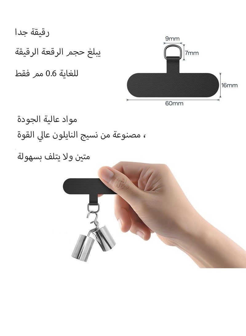 2-Piece Phone Lanyard, Universal Crossbody Phone Lanyard, Multi-Purpose Nylon Patch, Adjustable Shoulder and Neck Straps, Compatible with Most Smartphones, Two Lengths (Black) - Image 5