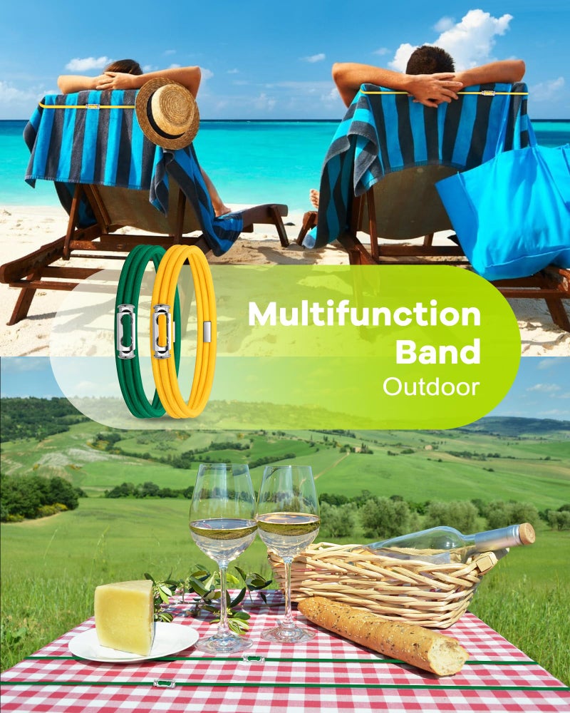 Rosaver Garbage Can Bands Cord Lord Design Adjustable Large Trash Can Rubber Bands Fits 8-33 Gallon Trash Cans Multifunction Bands Litter Box Bands for Kitchen Tables Picnic Party - Image 4