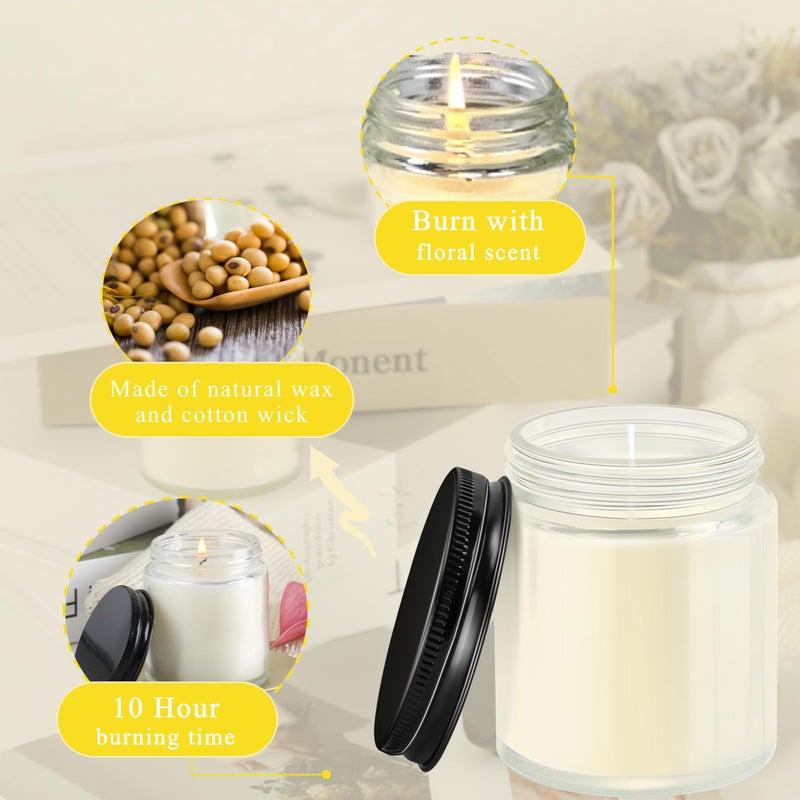 ACITHGL 36 Pcs 4oz Mini Mason Jar Candles Small Scented Candles Bulk Aromatherapy Ideal Souvenir Favors for Wedding Birthday Party (Lemon, Citrus, Coconut Milk, Black) - Image 5