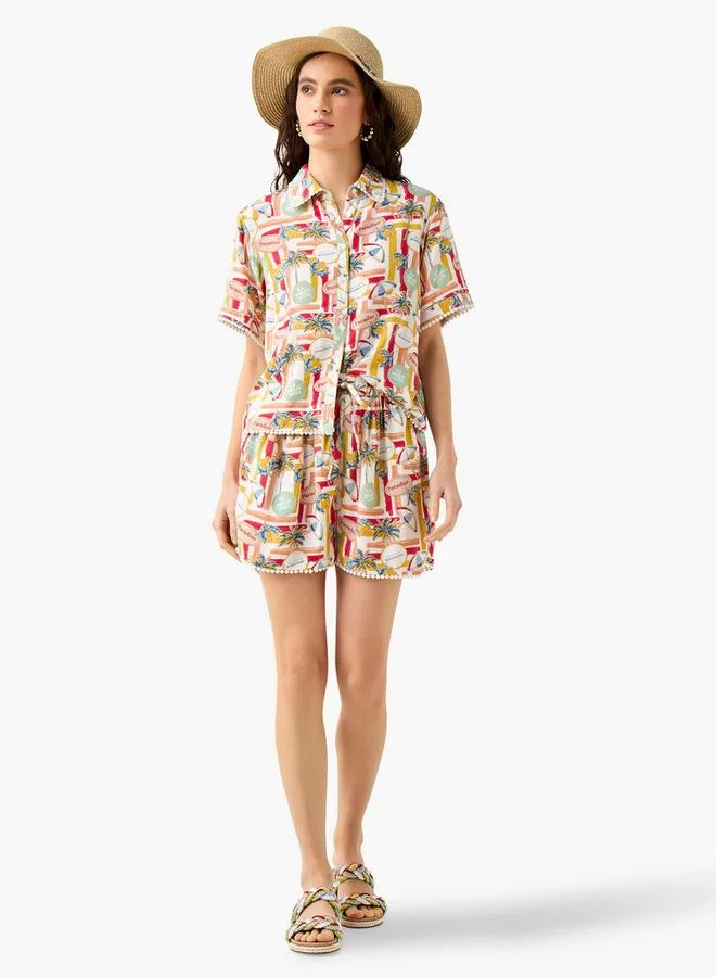 Splash FAV Printed Shirt and Shorts Set
