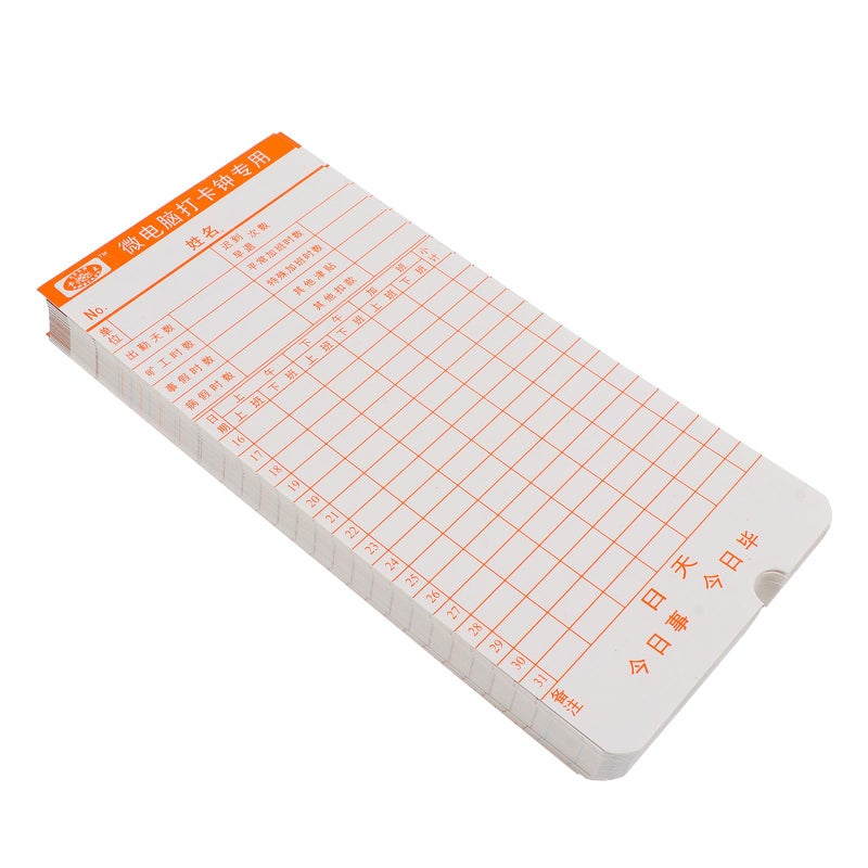 Weekly Time Cards for Attendance Machine 50 Sheets Clocking Paper for Office Employee Payroll - Image 2