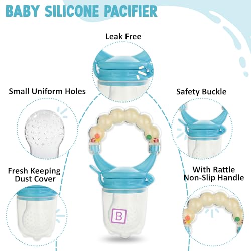Bembika Baby Nibbler Ring Blue Color, Baby Nibbler Pacifier, Baby Pacifier Food Nibbler, Baby Feeding Accessories Small Size (3-6 Months Baby) - Image 2