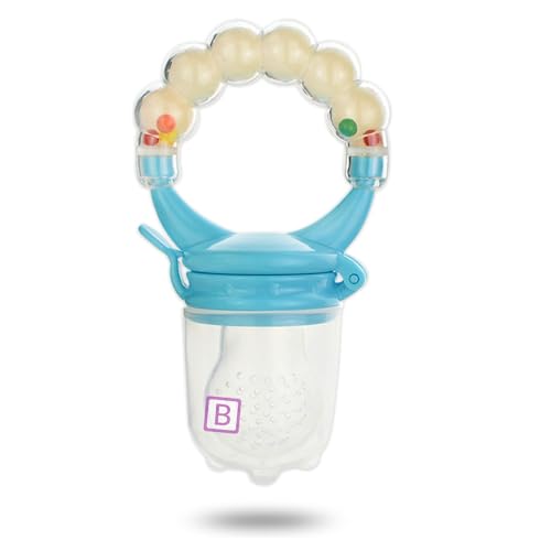 Bembika Baby Nibbler Ring Blue Color, Baby Nibbler Pacifier, Baby Pacifier Food Nibbler, Baby Feeding Accessories Small Size (3-6 Months Baby) - Image 1