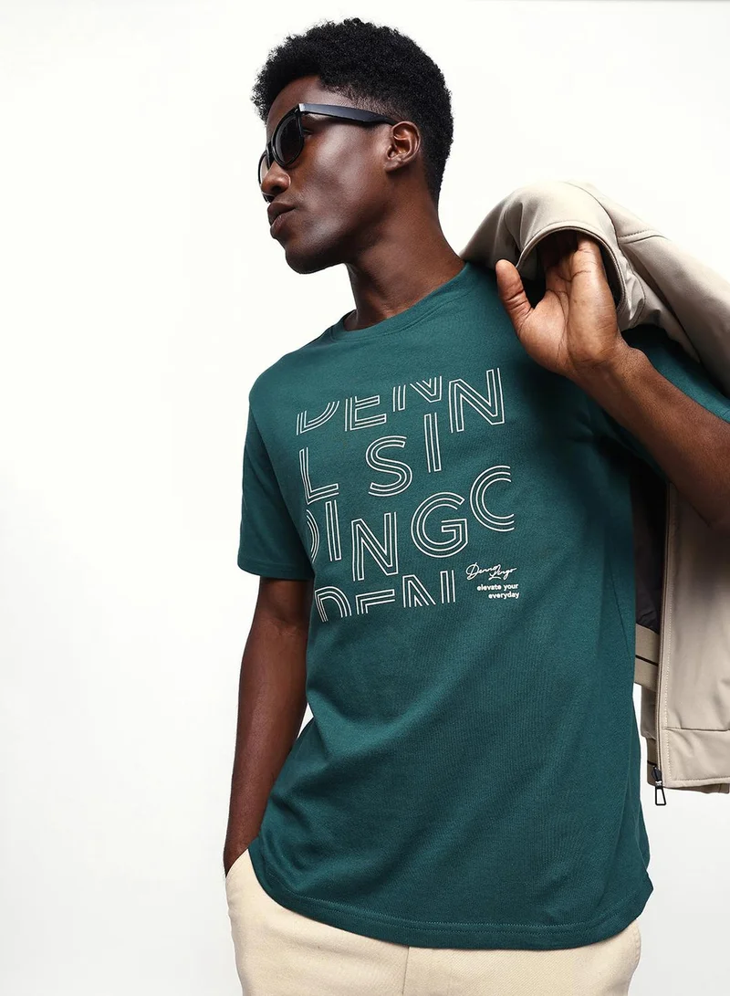 دينيس لينغو تيشيرت قطن رجالي مريح بلون يونيو بيتل