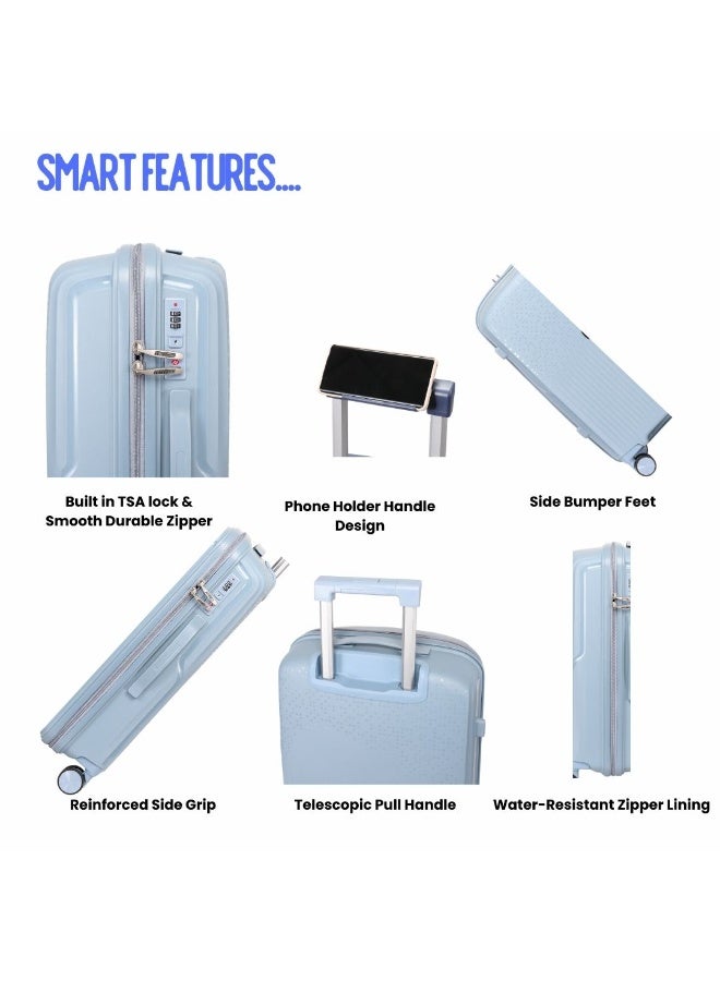 السياحية البريطانية حقيبة سفر بريتش توريستر ذات الجوانب الصلبة مقاس 28 بوصة - رمادي أزرق - Image 5