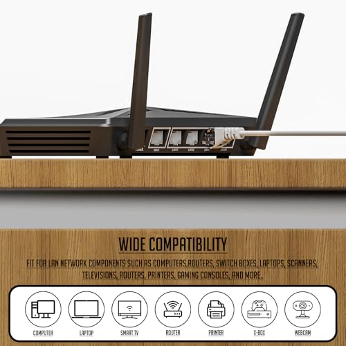 ls lapster Lapster Cat6 Ethernet Cable, 10-Meter-High Speed 550MHZ / 10 Gigabit Speed UTP LAN Cable Network Cable Internet Cable RJ45 Cable LAN Wire, Patch Computer Cord Gigabit Category 6 Wires for Modem Router - Image 2