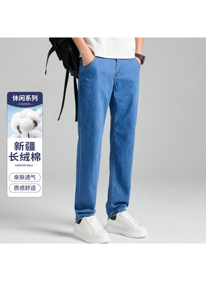 FOLUNSI men's Jeans Spring Summer Fashion Loose Fit Straight Leg Denim Casual Pants For Men - Image 2