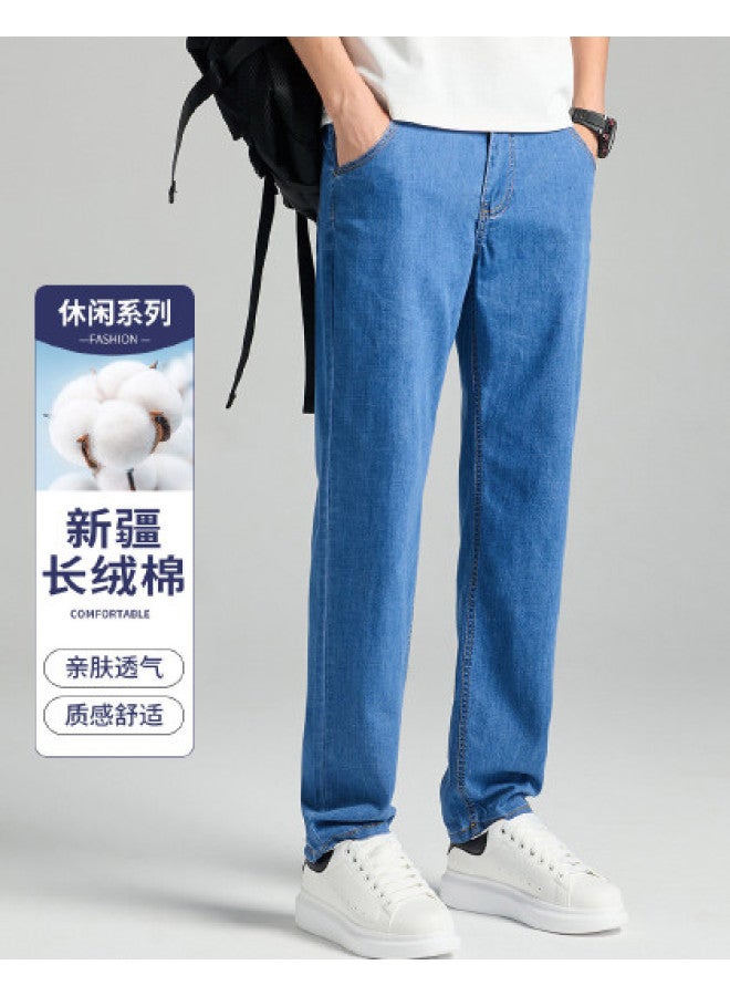 FOLUNSI men's Jeans Spring Summer Fashion Loose Fit Straight Leg Denim Casual Pants For Men - Image 1