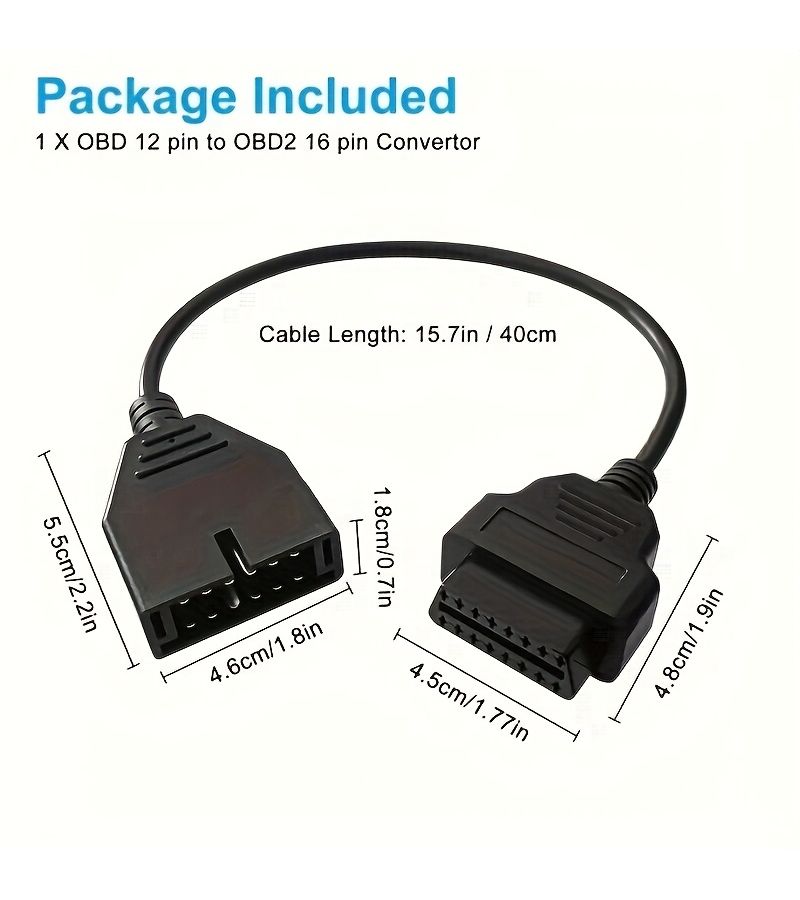 كابل محول OBD أسود 16-12 دبوس لخط تبديل سيارات GM لماسح تشخيص السيارات - Image 2