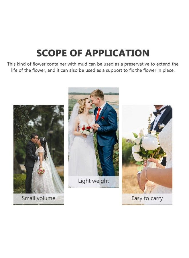 NUOBESTY حامل باقة زهور العروس من الفوم: مقبض زهور زفاف للعروس مع حاملات باقات من الدانتيل لزهور صناعية لتزيين ديي - Image 3