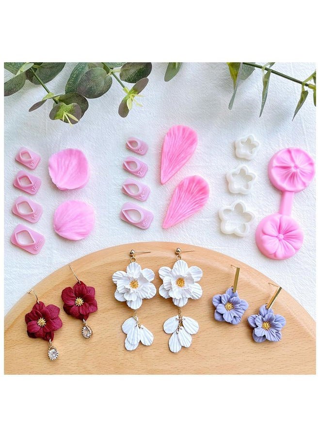 Keoker 3 Set Flower Petal Polymer Clay Cutters - 11 Shapes, 8 Metal Stamen, Adults, Clay Tools, Earring Making, Unisex, All Seasons - Image 1