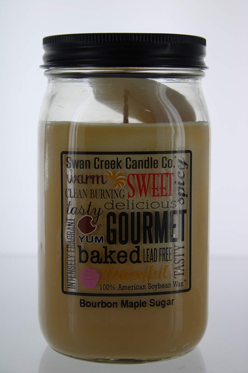 Swan Creek Candle Swan Creek 100 American Soybean 24 Oz Jar Candle  Bourbon Maple Sugar