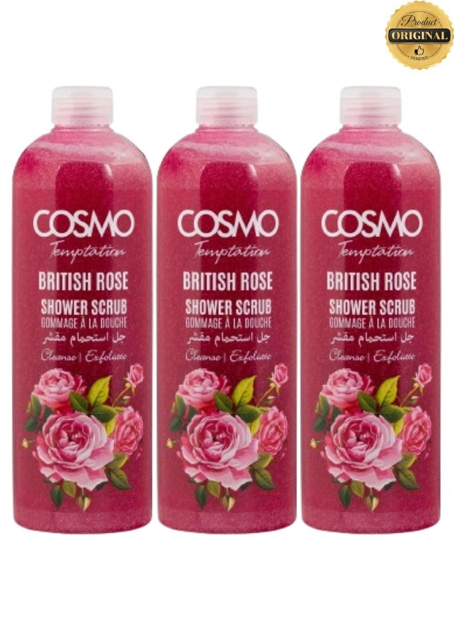 COSMO 3 Pieces Temptation British Rose Shower Scrub  - Image 1