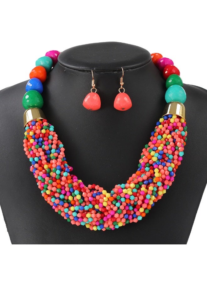 NIBEMINENT Woven 3-Piece Bohemian Style Necklace Set