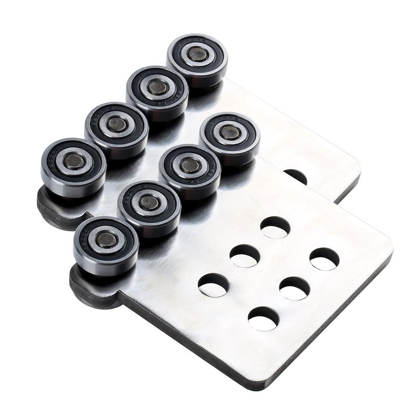 Fuperoo Electric Hoist Roller Trolley. 8Wheel Trolley Assembly Rollers.The top of The Trolley has Room for Set Screws, Allowing The use of a 1-5/8" high Strut Channel - Image 1