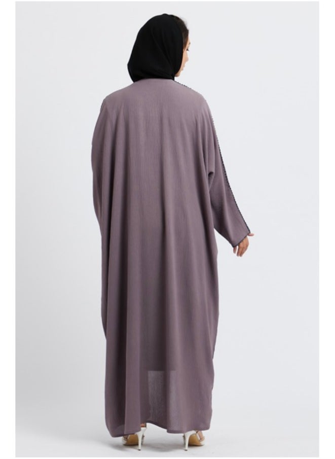 Evva Evva Luxury Saudi Abaya for Women – Elegant Open Front Modest Wear in Premium Fabric – Ideal for Ramadan, Eid, and Everyday Elegance  - Image 3