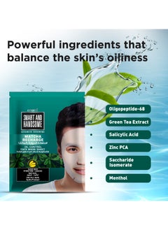 emami Smart And Handsome Advanced Grooming Matcha Recharge Oil Control Face Mask Sheet 2 Pcs  - Image 2