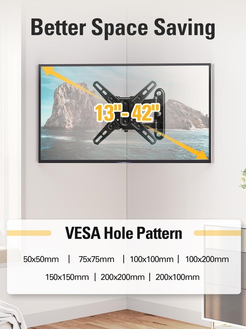 Mounting Dream UL Listed TV Mount Swivel and Tilt for Most 13-42 Inch TVs, Full Motion TV Wall Mount Bracket with Articulating Arm, Max VESA 200x200mm, Loading 50 lbs, MD2465 - Image 5