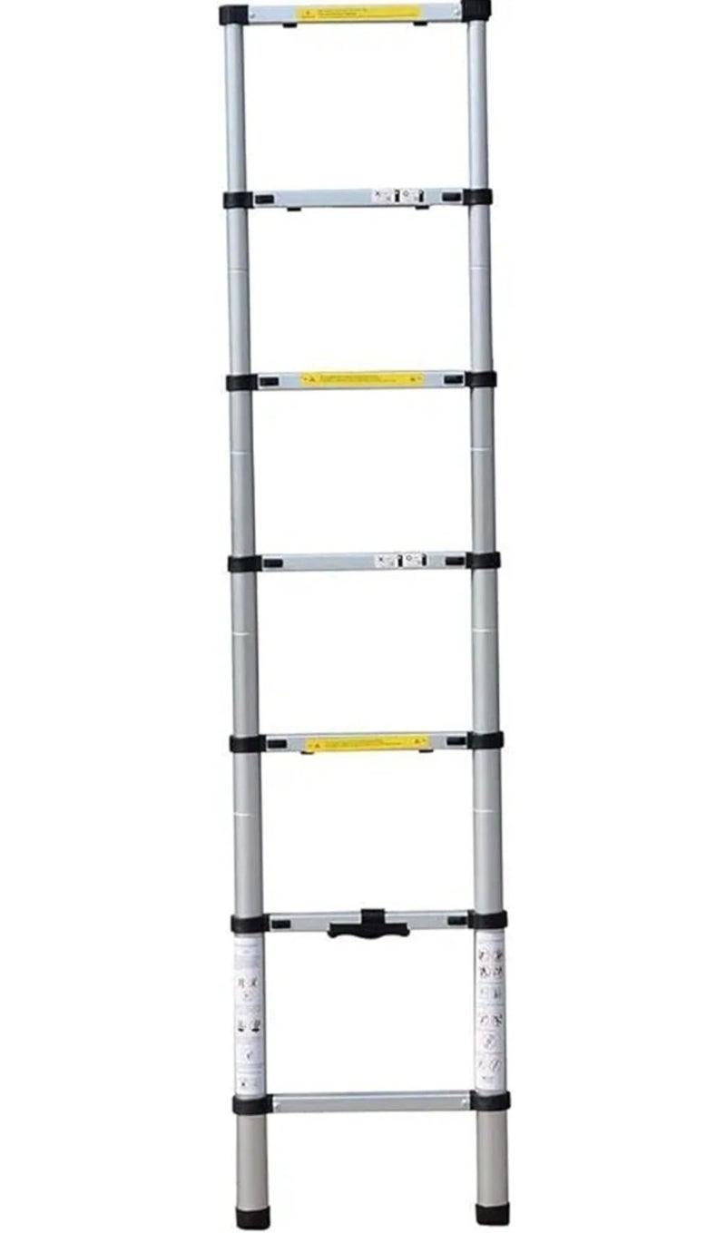 2M Household Aluminum Telescopic LadderProfessional and Safe for Home and Work - Image 2