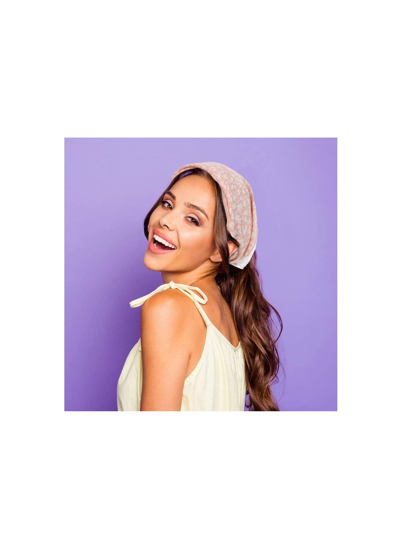 SOLARAE Floral Elastic Hair Bandanas - Boho Lace Turban Scarves for Women & Girls, Simple Elastic Head Wraps, Stylish Hair Accessories for Daily Wear & Dating (Set of 3) - Image 2