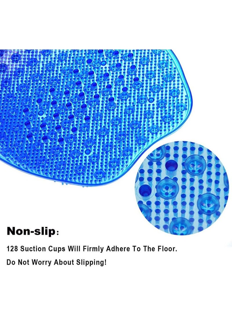 SYOSI Foot Scrubber Cleaner Massager Shower Brush with Non-Slip Suction Cups and Soft Acupressure Massage Mat for Care Circulation Reduces Pain  - Image 4