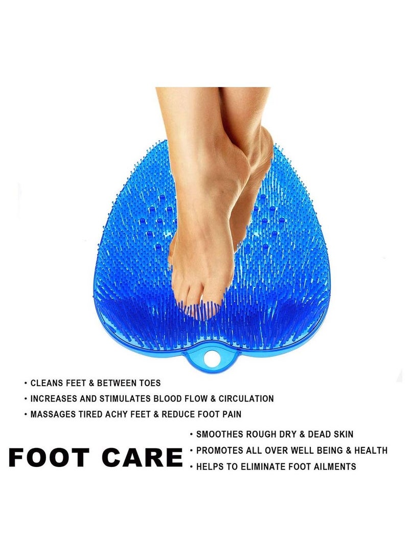 SYOSI Foot Scrubber Cleaner Massager Shower Brush with Non-Slip Suction Cups and Soft Acupressure Massage Mat for Care Circulation Reduces Pain  - Image 2