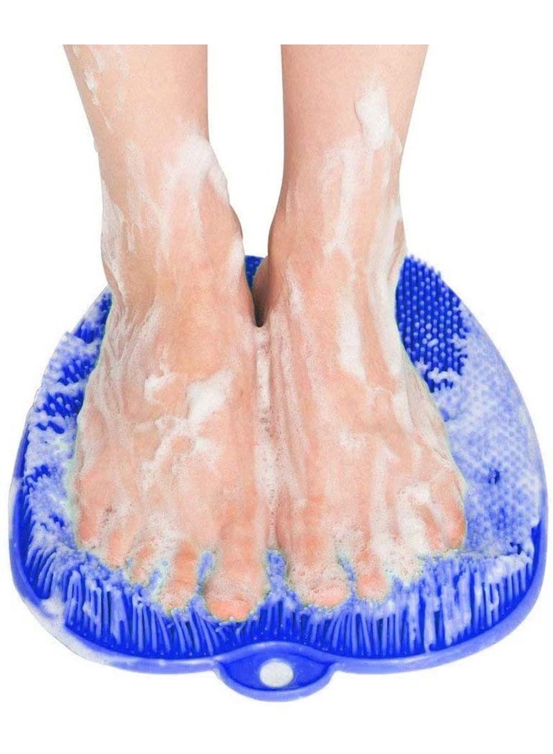 SYOSI Foot Scrubber Cleaner Massager Shower Brush with Non-Slip Suction Cups and Soft Acupressure Massage Mat for Care Circulation Reduces Pain  - Image 1