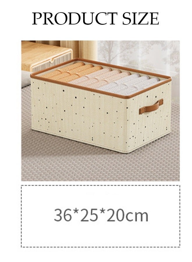 DUNISO 3 Pieces Fabric Closet Storage Organizer Set Foldable Clothes Boxes Large Capacity Wardrobe Stackable Closet Drawer with Handle for Leggings Stockings Socks Underwear - Image 2