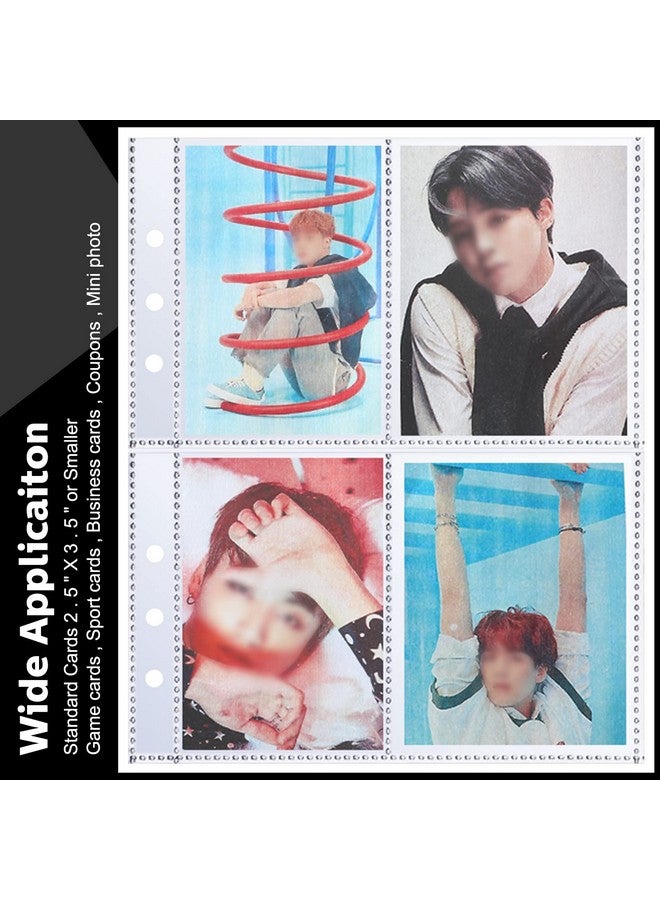 Chengu 60 Pcs Binder Pockets Clear 4/2/1 Pockets A5 Binder Card Sleeves Pouch Photo Album Page Document Folder Trading Card for 6 Ring Insert Sleeves Refill Sheet  - Image 3