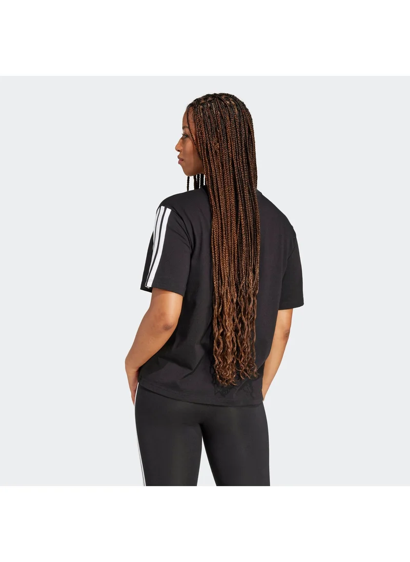 Adidas Essential 3 Stripe Boyfriend T-Shirt