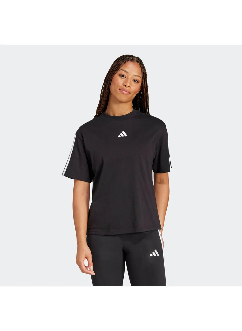 Adidas Essential 3 Stripe Boyfriend T-Shirt