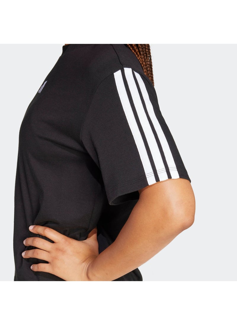 Adidas Essential 3 Stripe Boyfriend T-Shirt - Image 4
