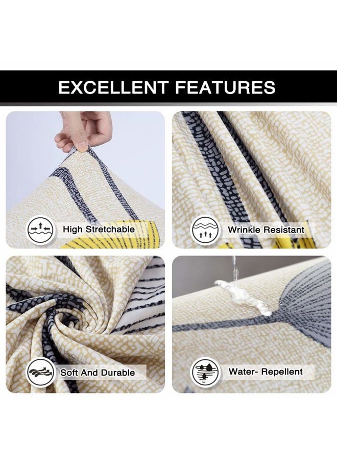 Lamberia Printed Sofa Cover Stretch Couch Cover Sofa Slipcovers for 4 Cushion Couch with Two Free Pillow Case (Dandelion, Sofa 4 Seater), Beige - Image 3