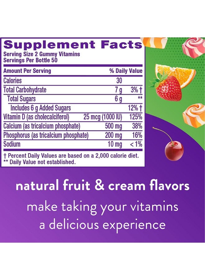 Vitafusion Chewable Calcium Gummy Vitamins For Bone And Teeth Support Fruit And Cream Flavored America’S Number 1 Gummy Vitamin Brand 50 Day Supply 100 Count - Image 4
